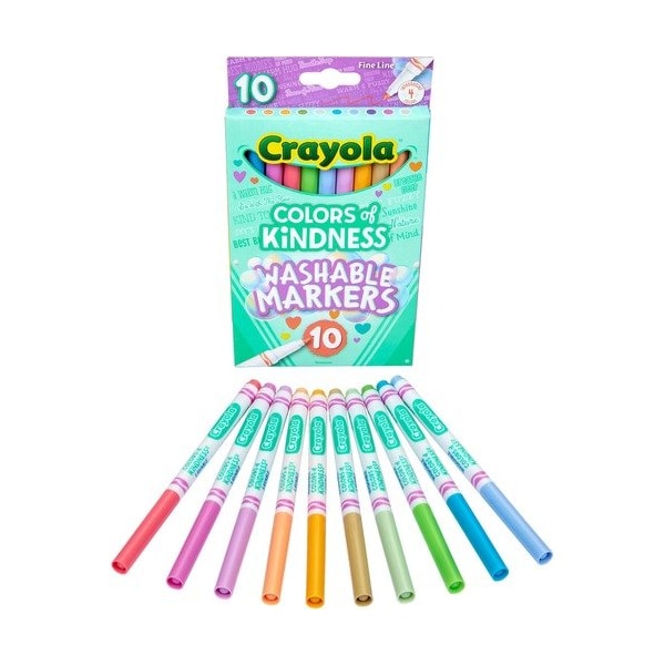 Crayola Markers, Colors of Kindness, Fine Line, 10 Colors, AST CYO587807 - main
